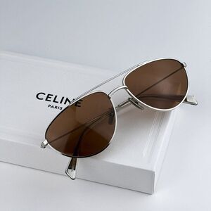 NEW Celine CL40077U 16J Palladium Roviex Pilot Unisex Sunglasses CL 40077U